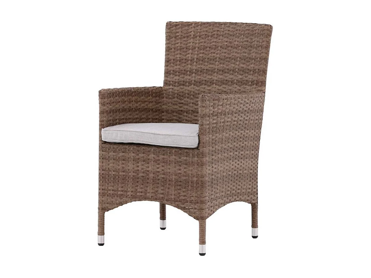 Malin Chaise de jardin avec accoudoirs, support d'assise inclus, empilable, naturel.