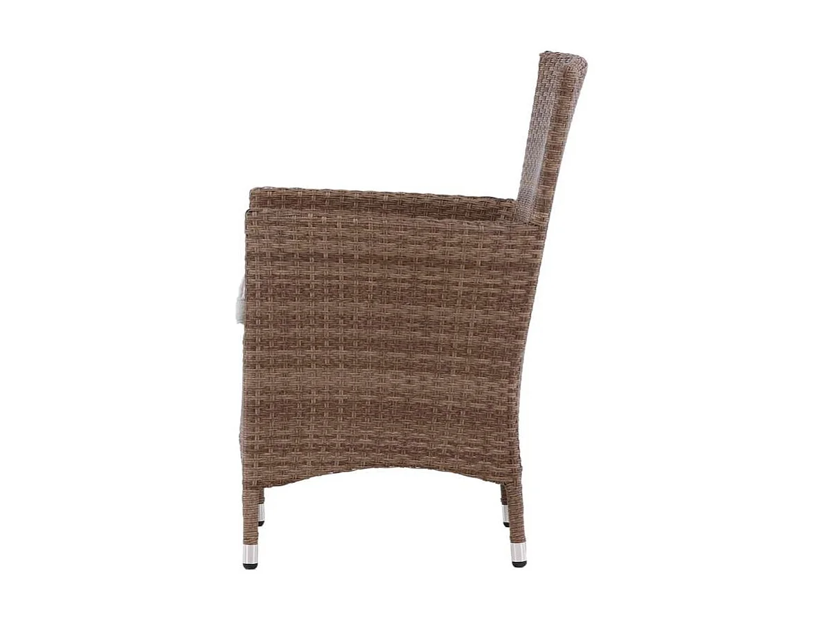 Malin Chaise de jardin avec accoudoirs, support d'assise inclus, empilable, naturel.