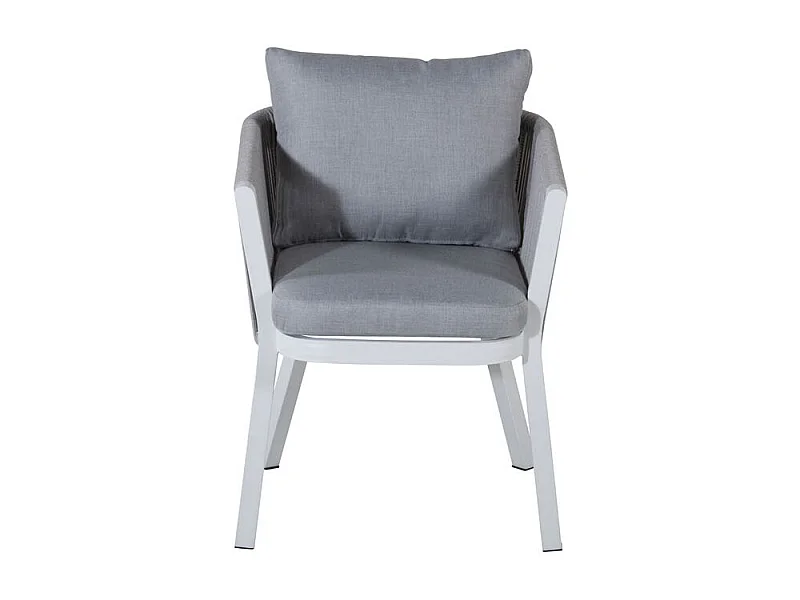 Virya Chaise de jardin avec support d'assise, blanc, gris.