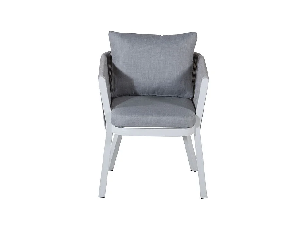 Virya Chaise de jardin avec support d'assise, blanc, gris.