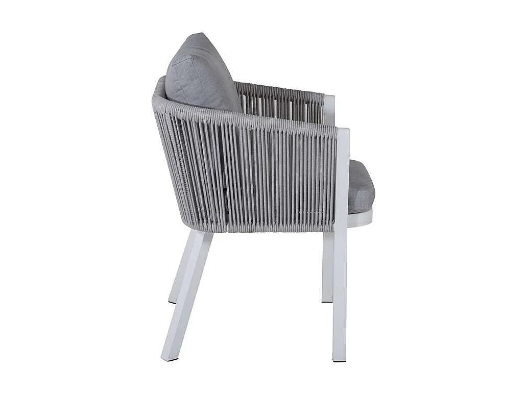Virya Gartenstuhl inkl. Kissen weiß grau.