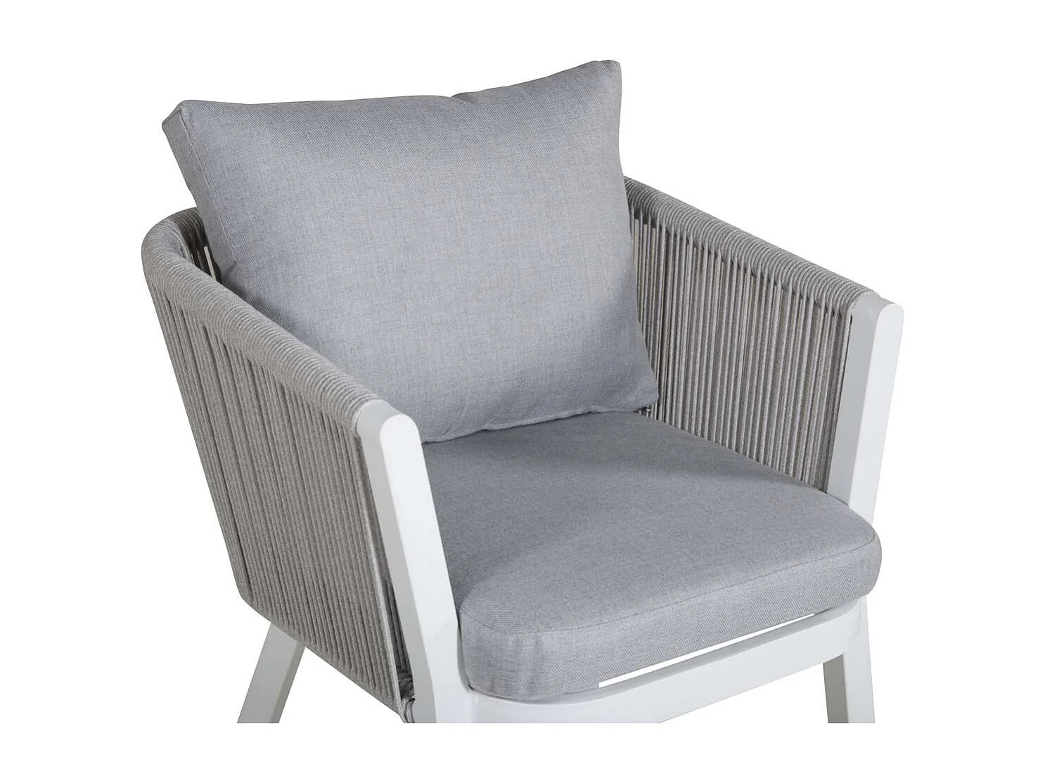 Virya Gartenstuhl inkl. Kissen weiß grau.
