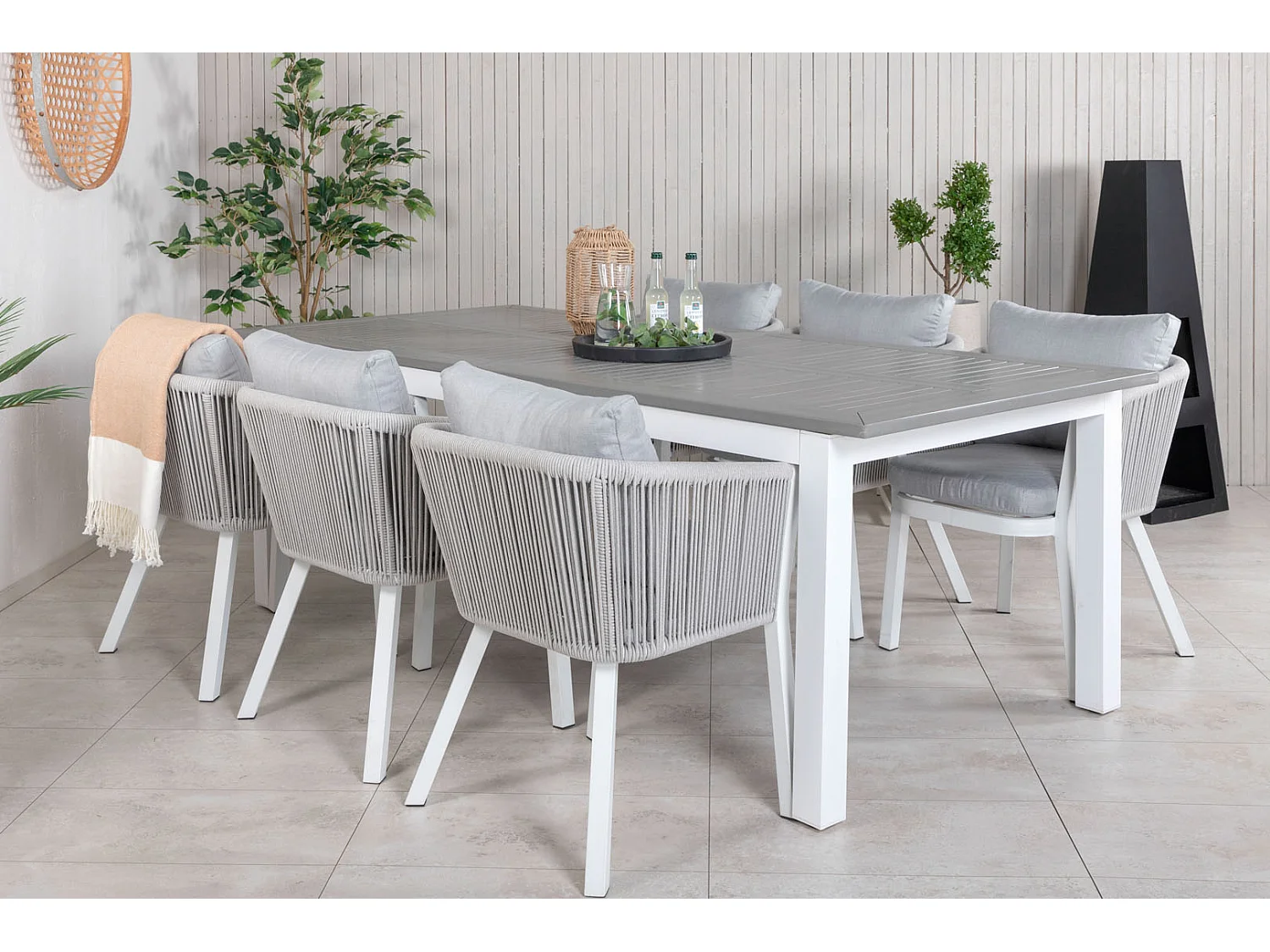 Virya tuinstoel incl. kussen witgrijs.