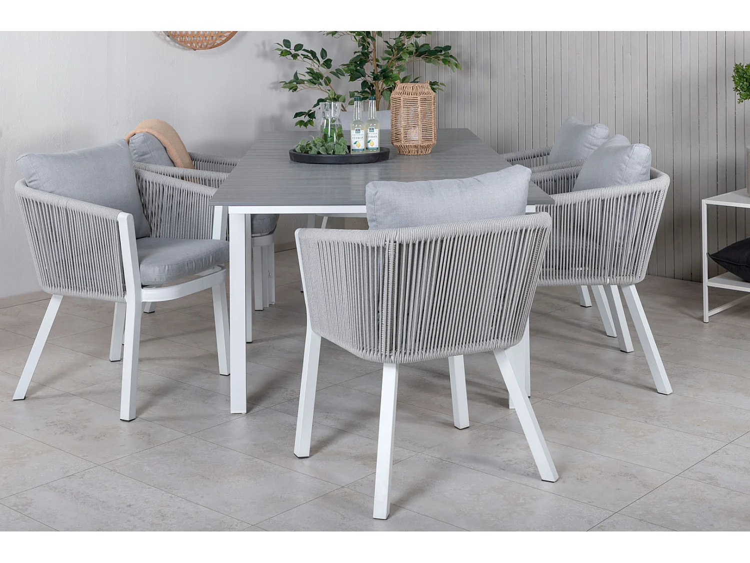 Virya tuinstoel incl. kussen witgrijs.