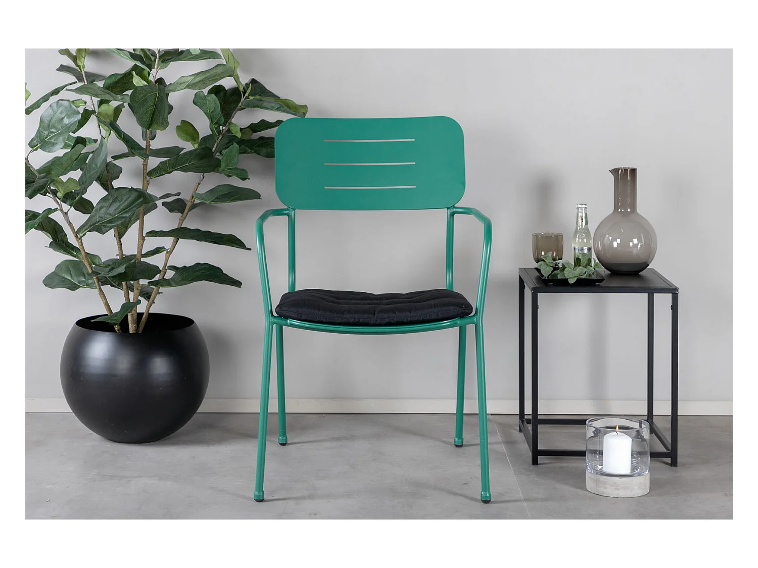 Nicke Chaise de jardin empilable, vert.