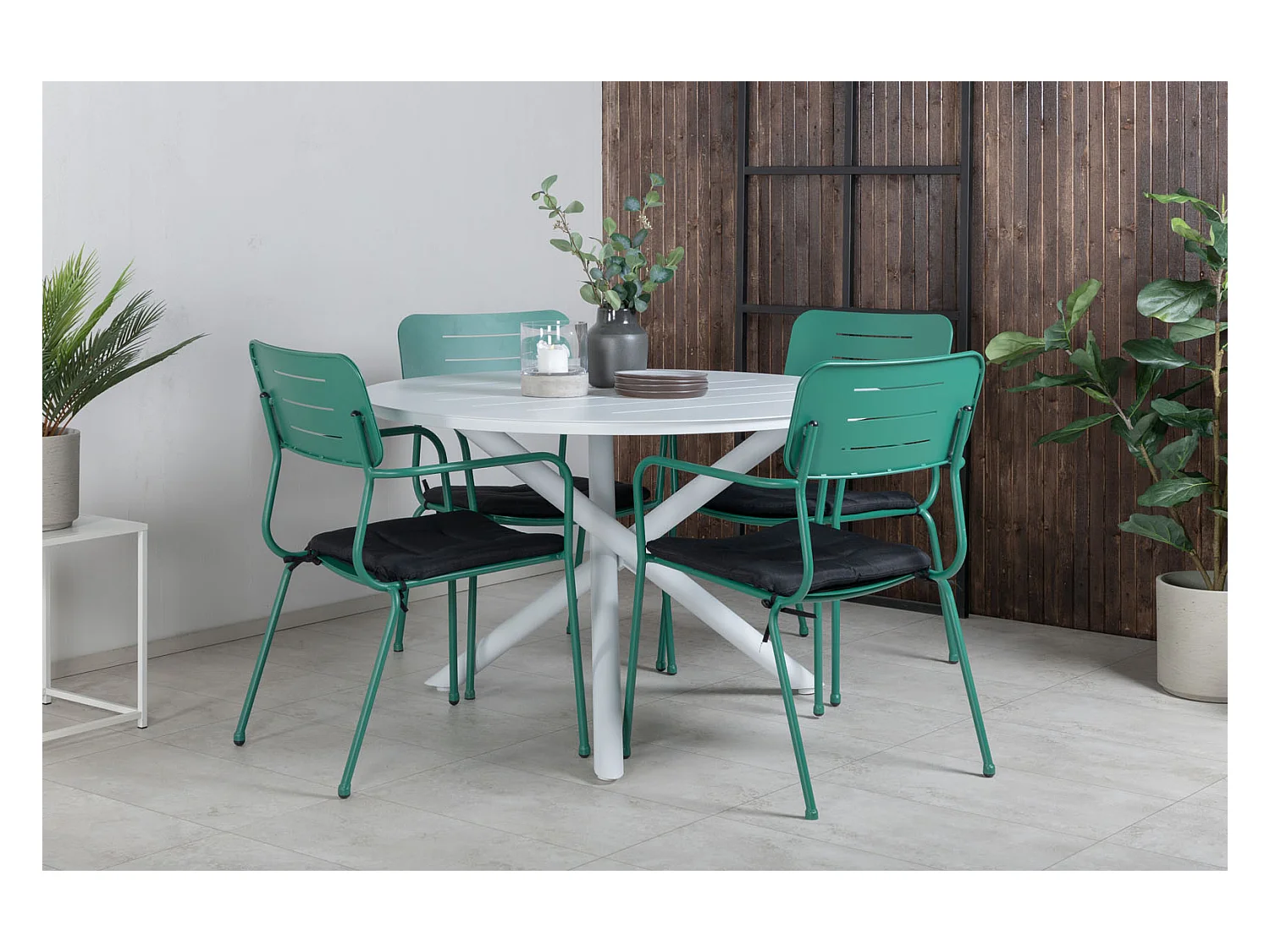 Nicke Chaise de jardin empilable, vert.