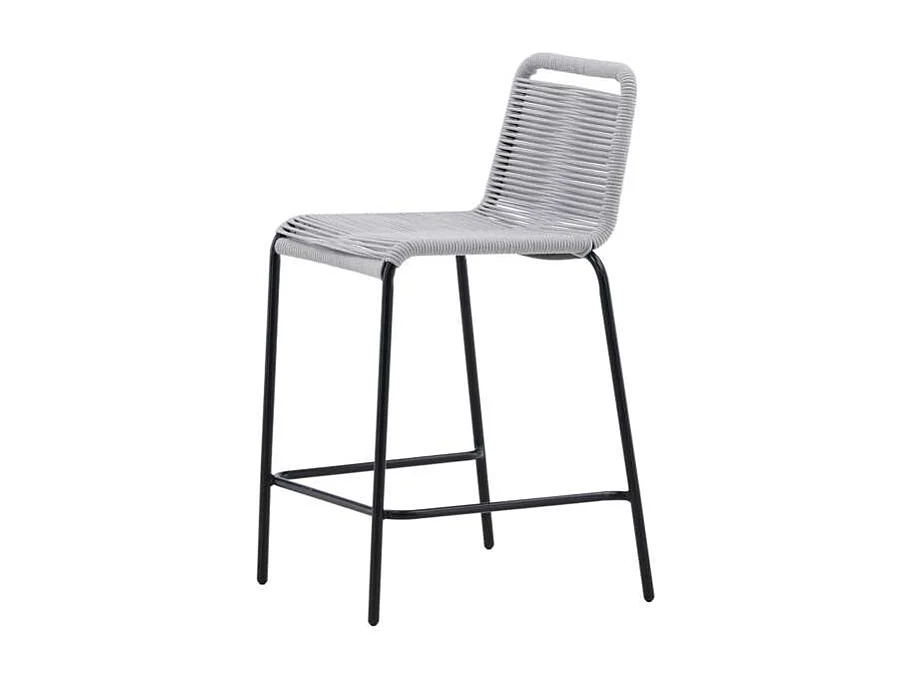 Lindos Garten Barhocker stapelbar hellgrau.