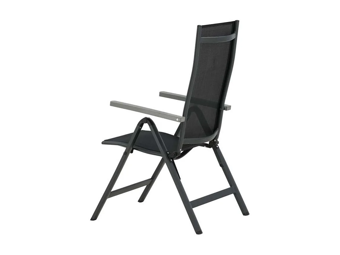 Albany Chaise de jardin réglable, noir.