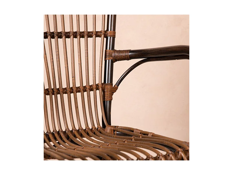 Chaise de Jardin en Rotin "Galera" 90cm Marron