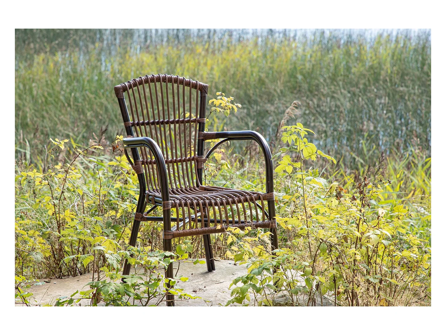 Chaise de Jardin en Rotin "Galera" 90cm Marron