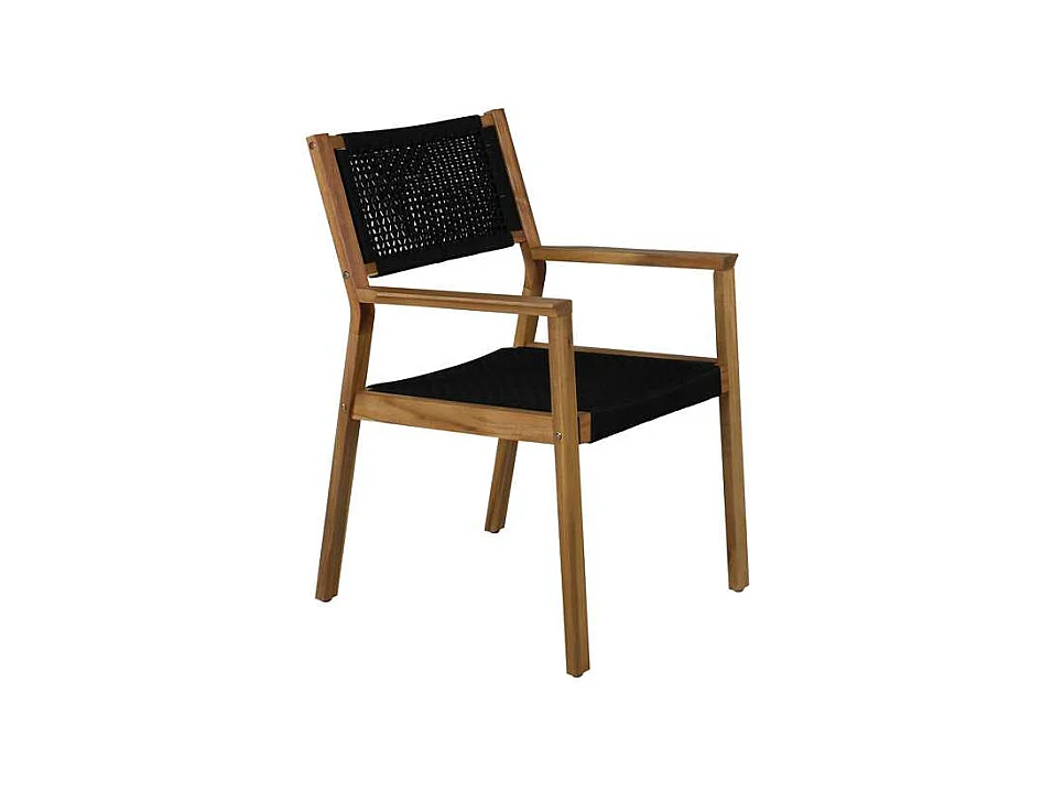 Little Chaise de jardin, noir, acacia.