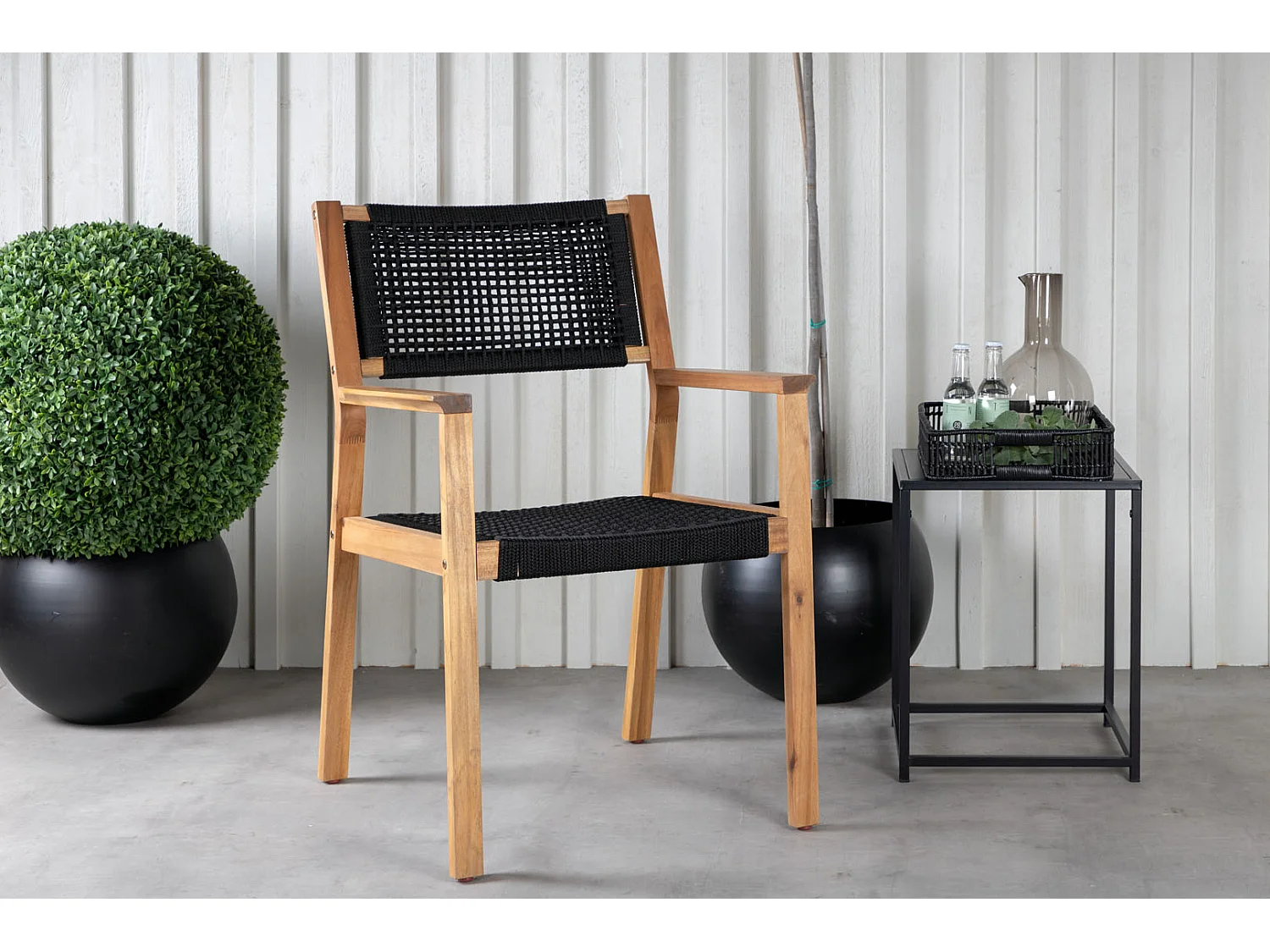 Little Gartenstuhl schwarze, Akazie.