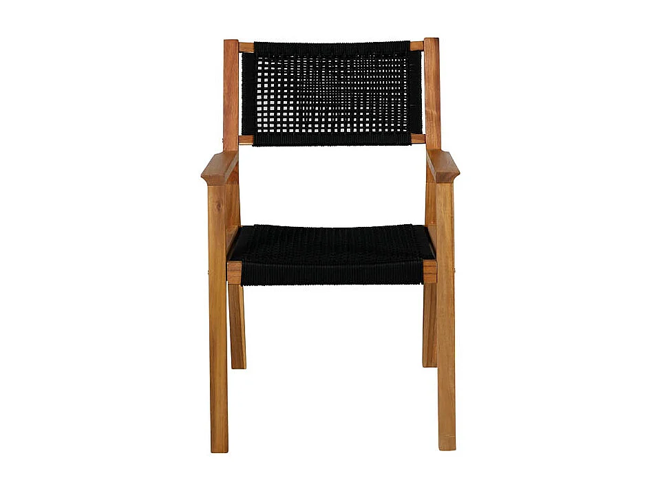 Little Chaise de jardin, noir, acacia.