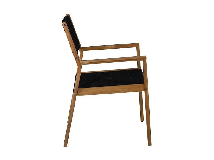 Little Chaise de jardin, noir, acacia.