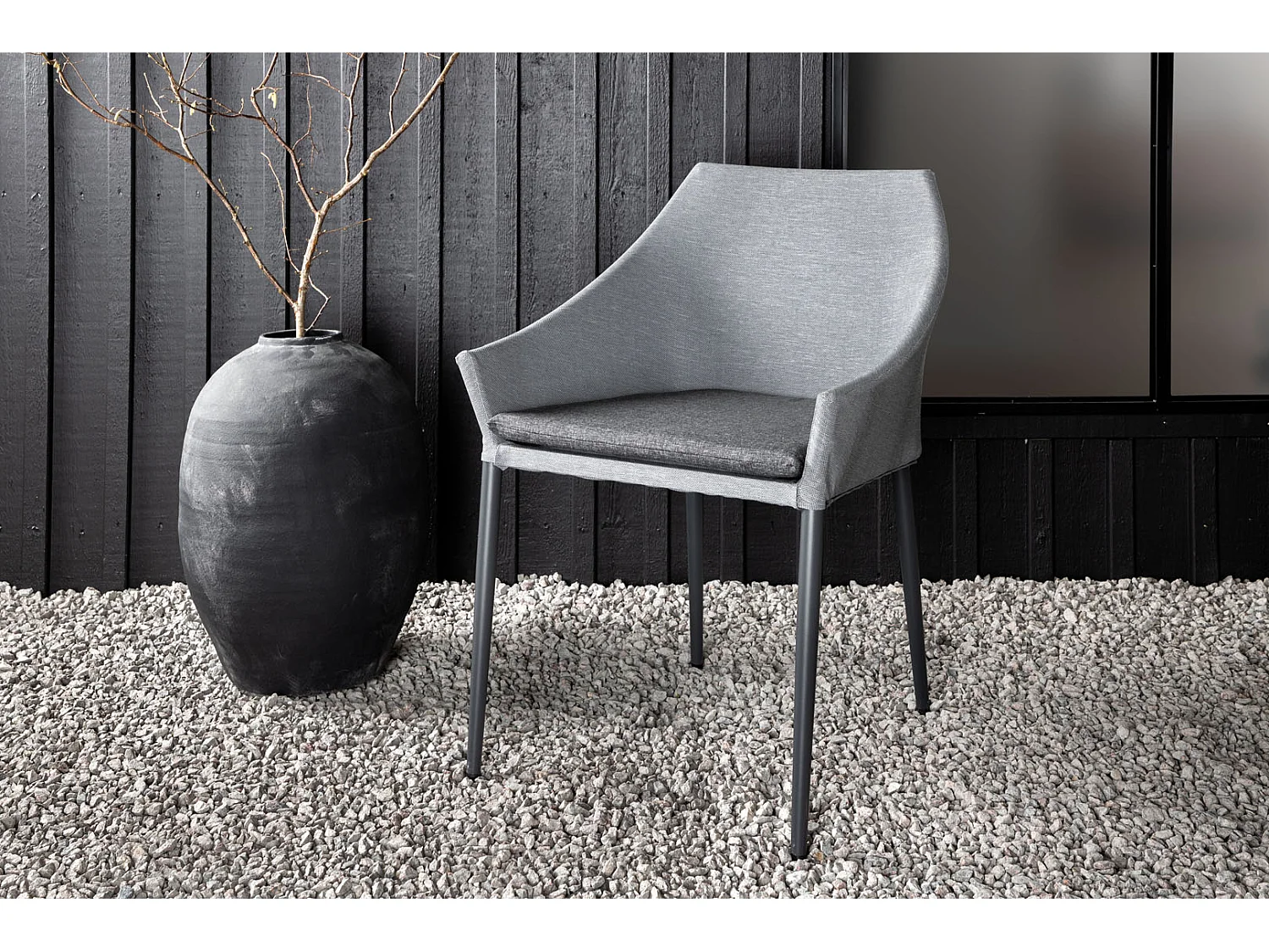 Spoga tuinstoel zwart, donkergrijs.