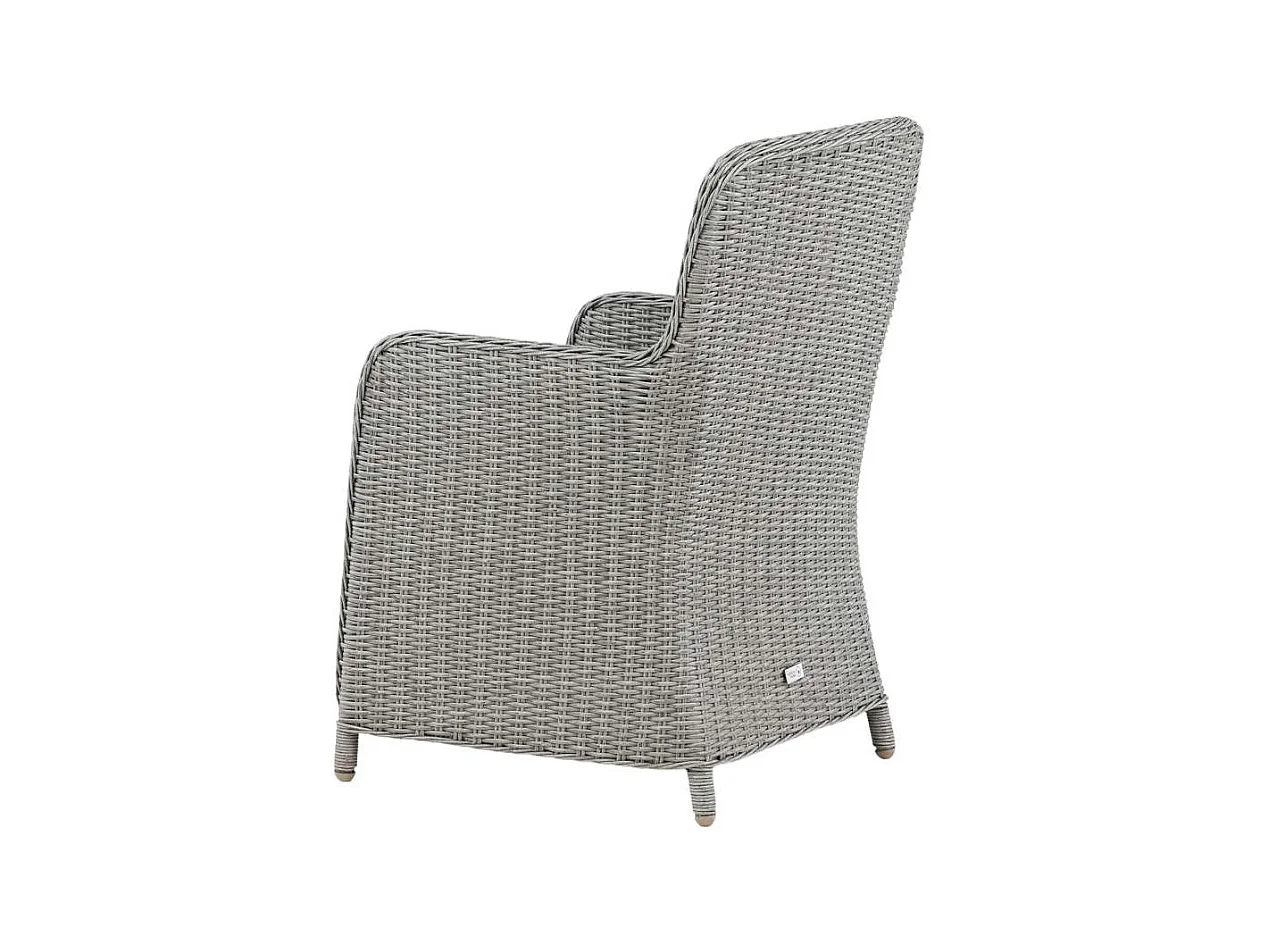 Wembley tuinstoel met armleuningen incl. kussen grijs.