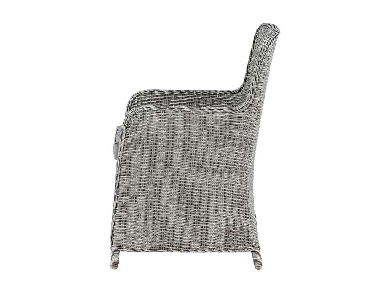 Wembley Chaise de jardin avec accoudoirs y compris coussin gris.