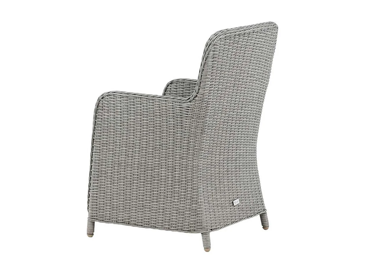 Wembley Chaise de jardin avec accoudoirs y compris coussin gris.