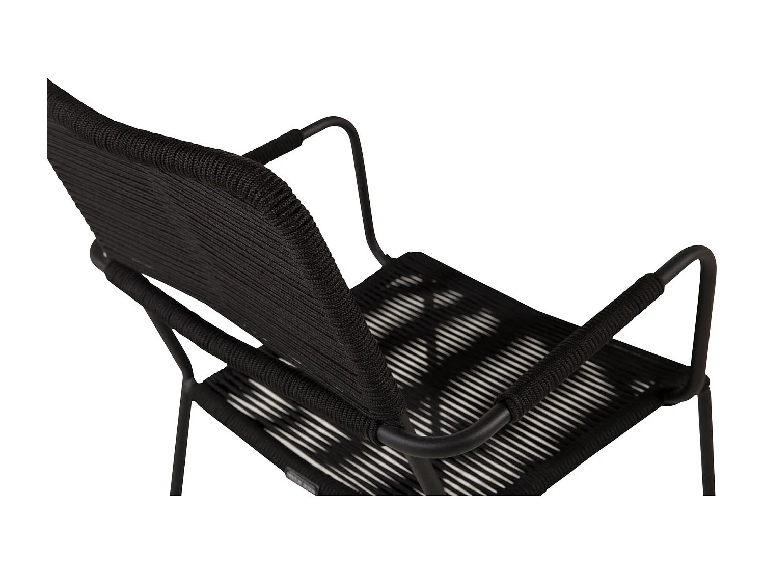 Lindos Chaise de jardin avec accoudoirs empilable, noir.
