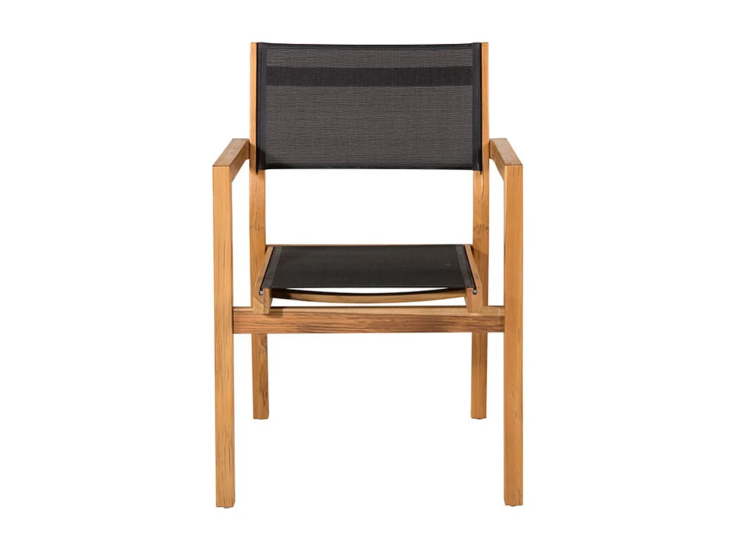 Venice Chaise de jardin, noir, teinte naturelle.