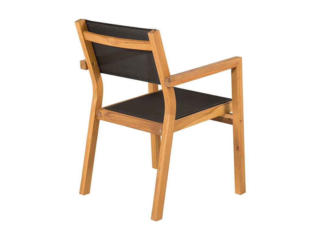 Venice Chaise de jardin, noir, teinte naturelle.