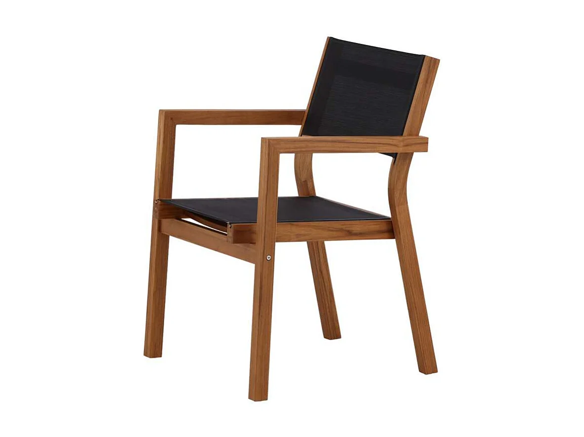 Venice Chaise de jardin, noir, teinte naturelle.