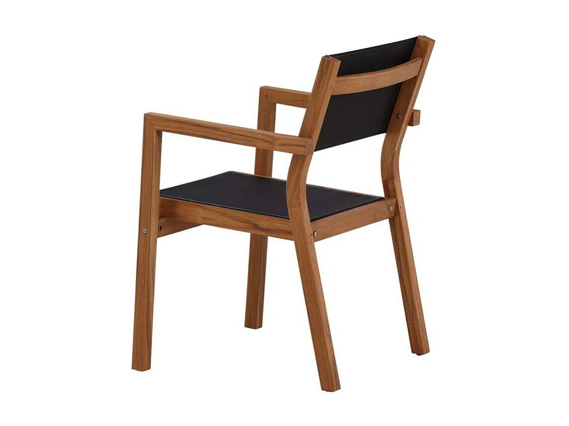 Venice Chaise de jardin, noir, teinte naturelle.