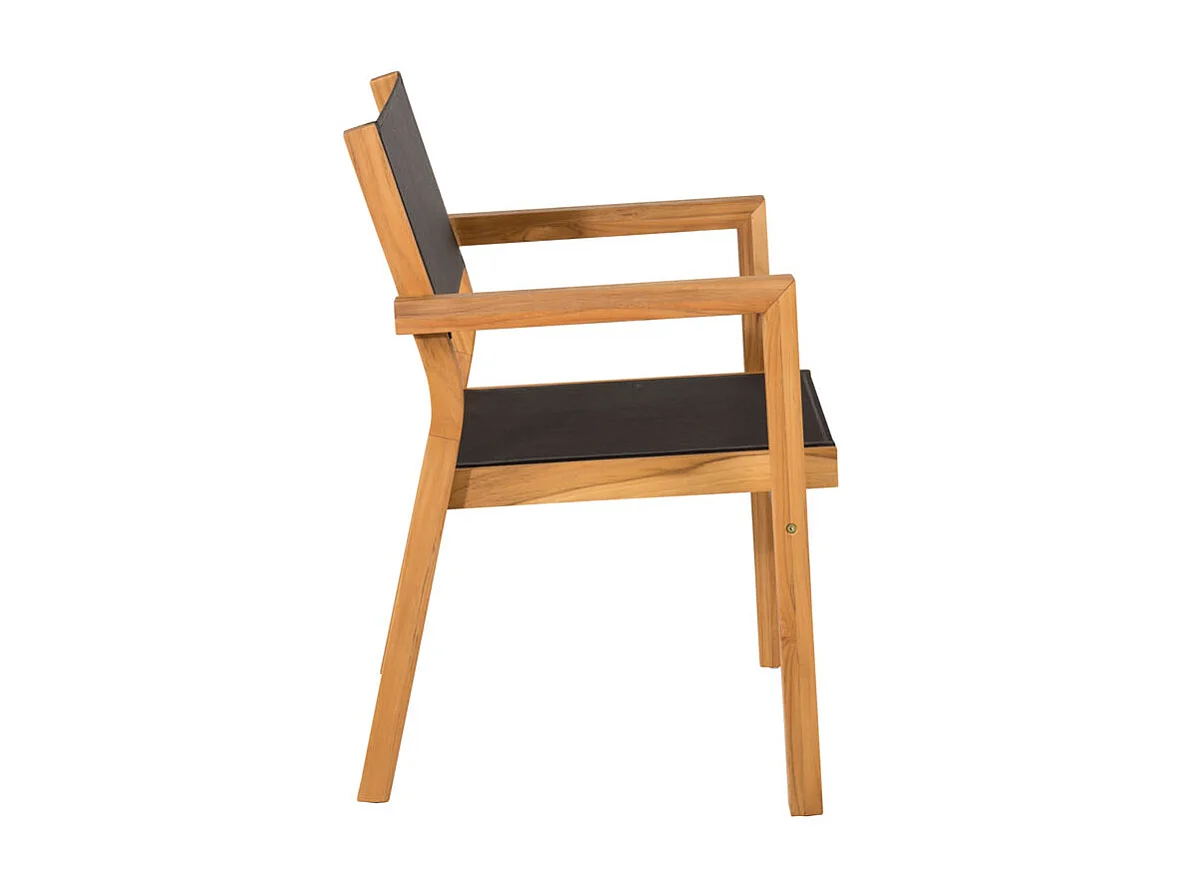 Venice Chaise de jardin, noir, teinte naturelle.