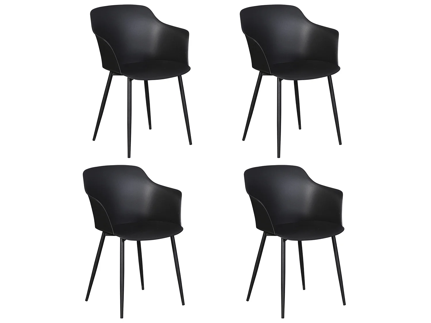 Gira 4 x tuinstoel, zwart/zwart.