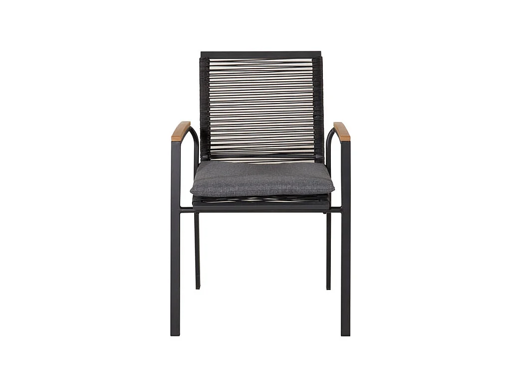 Dallas Chaise de jardin empilable, noir, naturel.