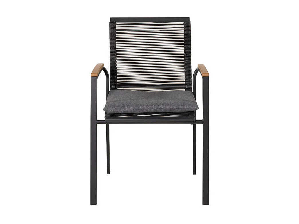 Dallas Chaise de jardin empilable, noir, naturel.