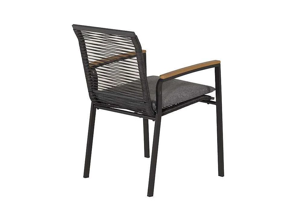 Dallas Chaise de jardin empilable, noir, naturel.