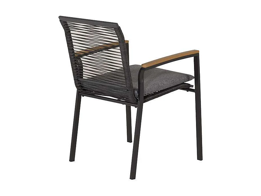 Dallas Chaise de jardin empilable, noir, naturel.