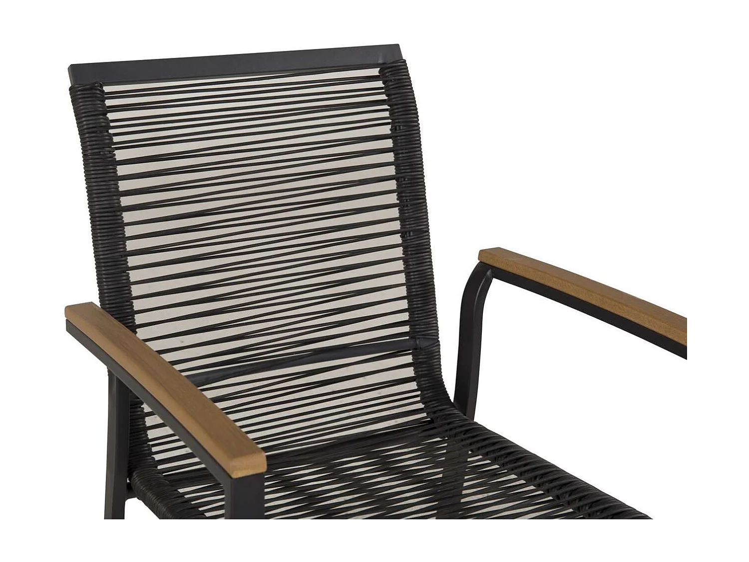 Dallas Chaise de jardin empilable, noir, naturel.