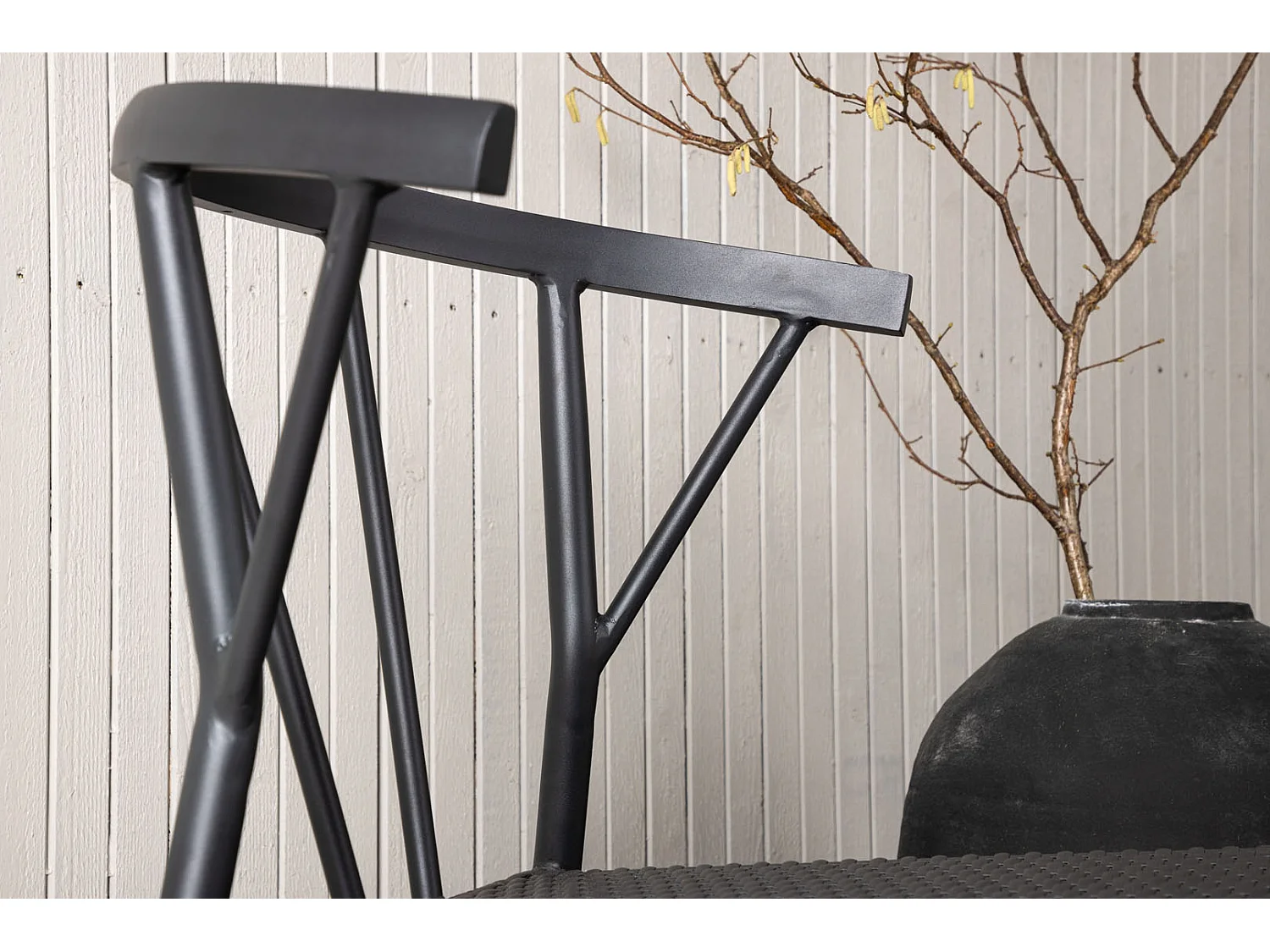 Stina tuinstoel stapelbaar zwart.