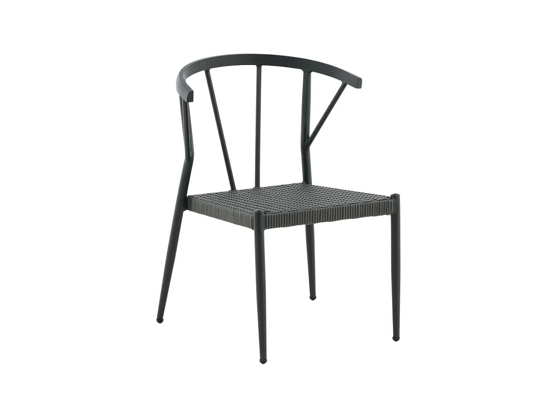 Stina Chaise de jardin empilable, noir.