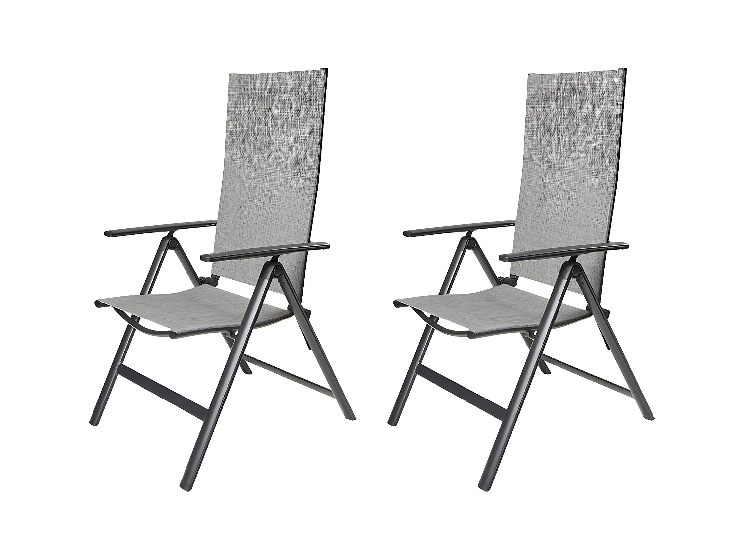 Keddy 1 x chaise de jardin, dossier réglable, 7 positions, mix noir/gris clair.