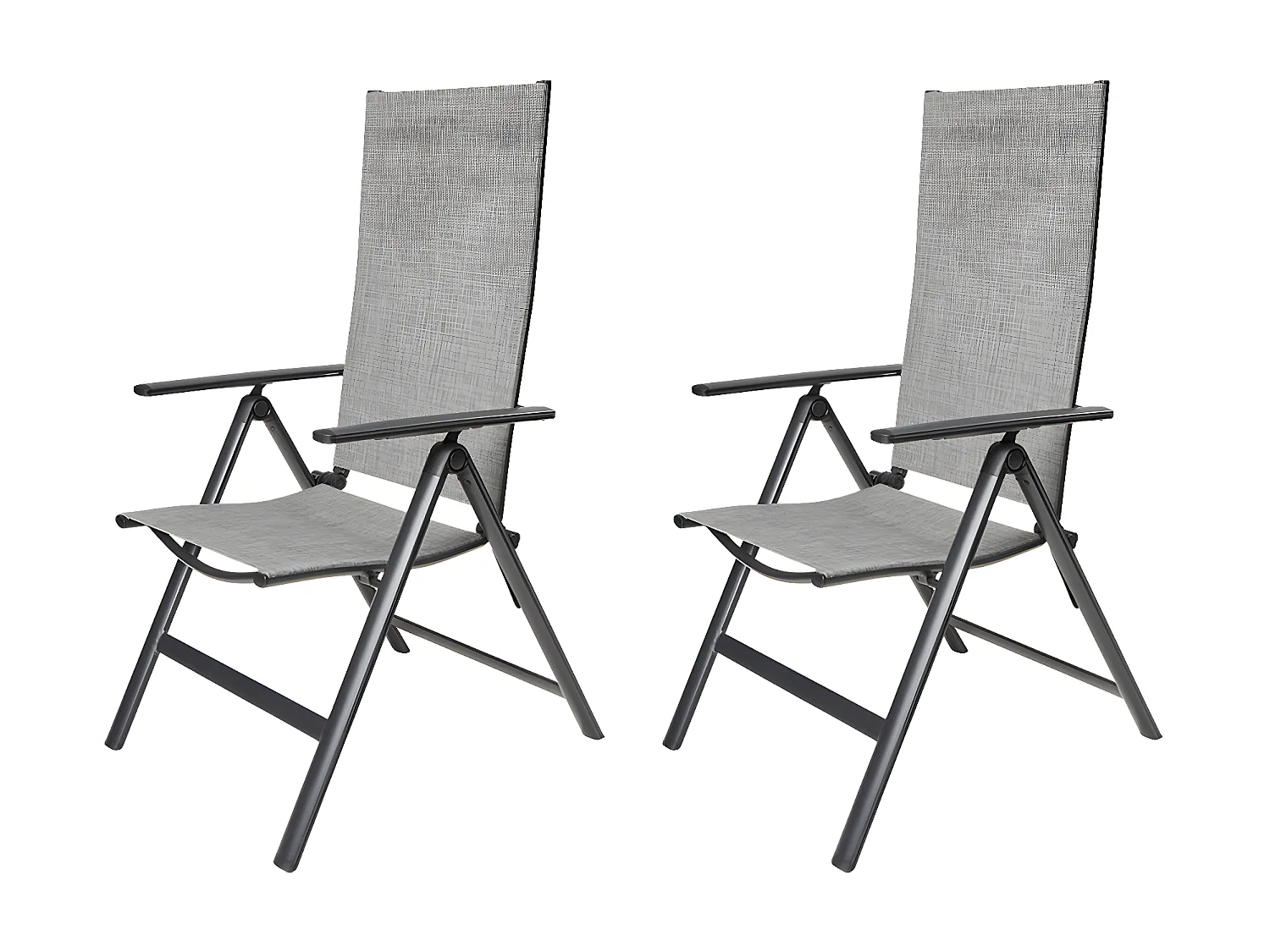 Keddy 1 x chaise de jardin, dossier réglable, 7 positions, mix noir/gris clair.