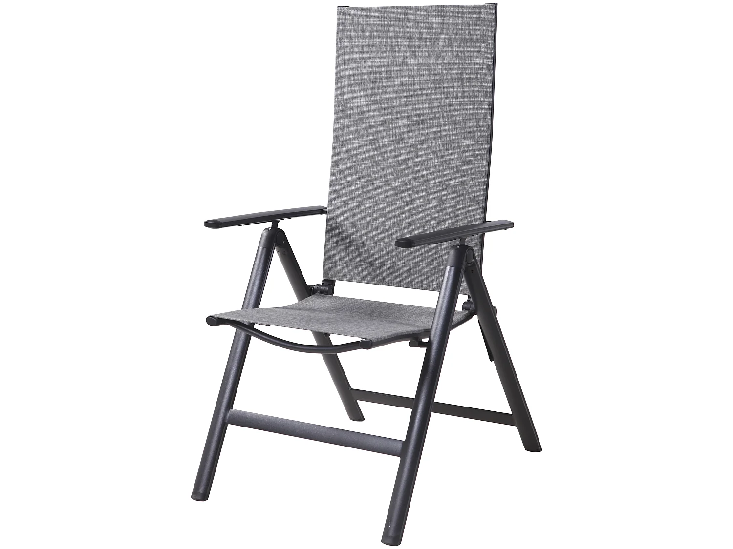 Keddy 1 x chaise de jardin, dossier réglable, 7 positions, mix noir/gris clair.