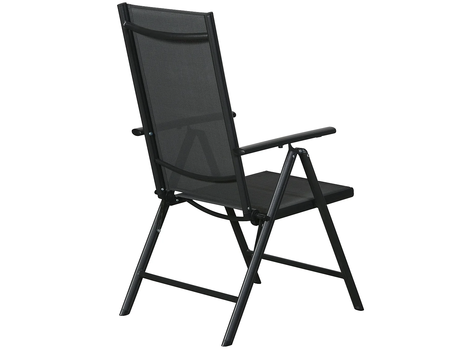 Kelly 1 x Gartenstuhl, justierbarer Rücken, 7 Positionen schwarz/grau.