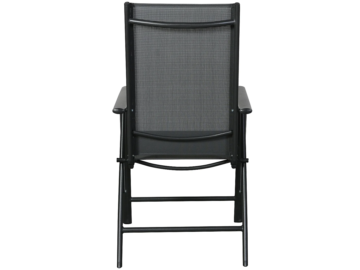 Kelly 1 x chaise de jardin, dossier réglable, 7 positions, noir/gris.