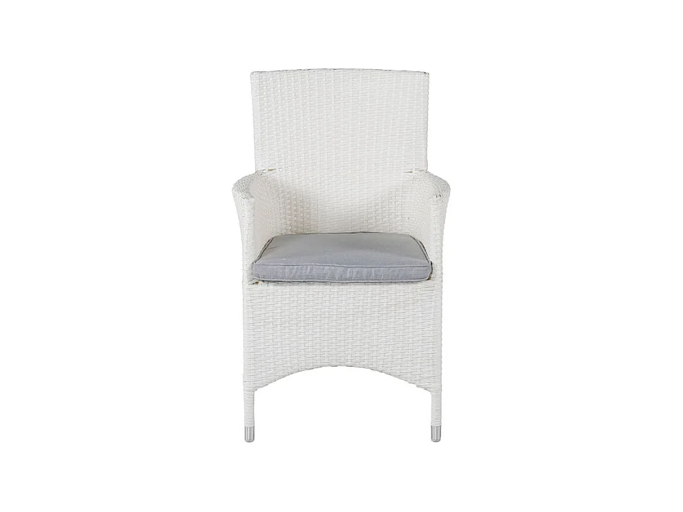 Malin Chaise de jardin avec accoudoirs, support d'assise inclus, empilable, blanc.