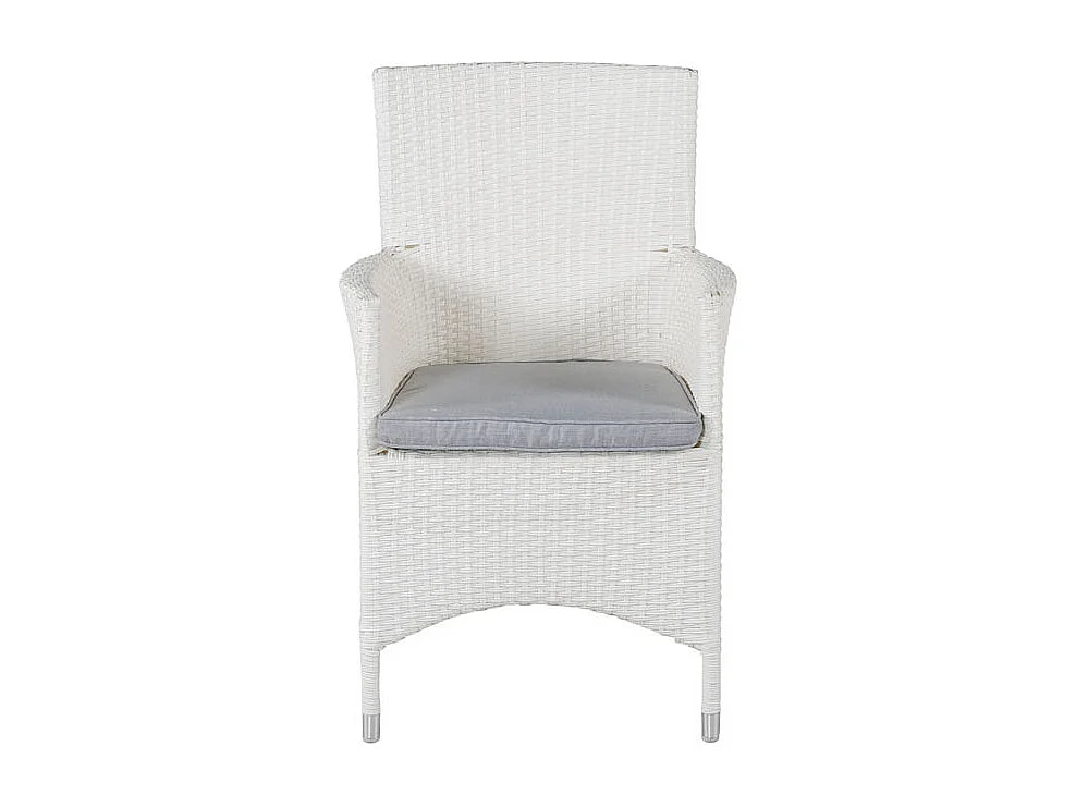 Malin Chaise de jardin avec accoudoirs, support d'assise inclus, empilable, blanc.