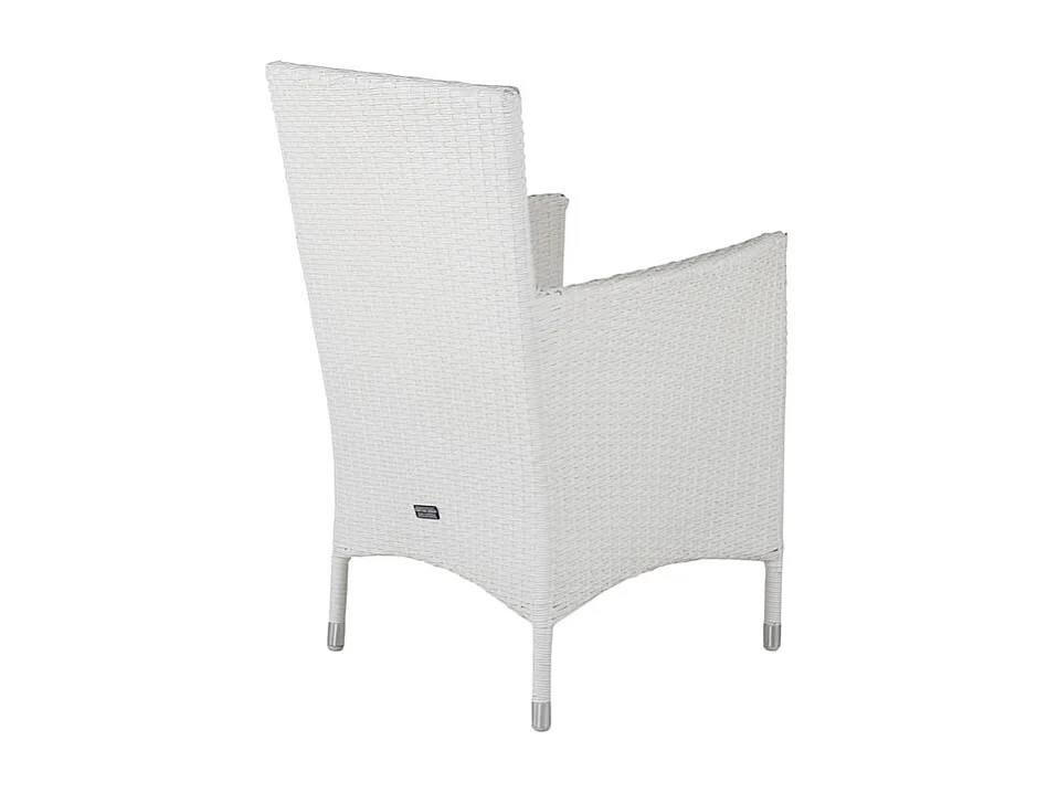 Malin Chaise de jardin avec accoudoirs, support d'assise inclus, empilable, blanc.
