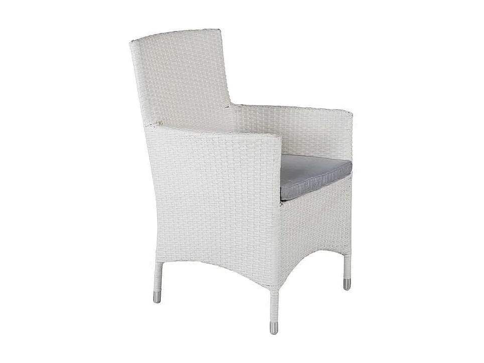 Malin Chaise de jardin avec accoudoirs, support d'assise inclus, empilable, blanc.