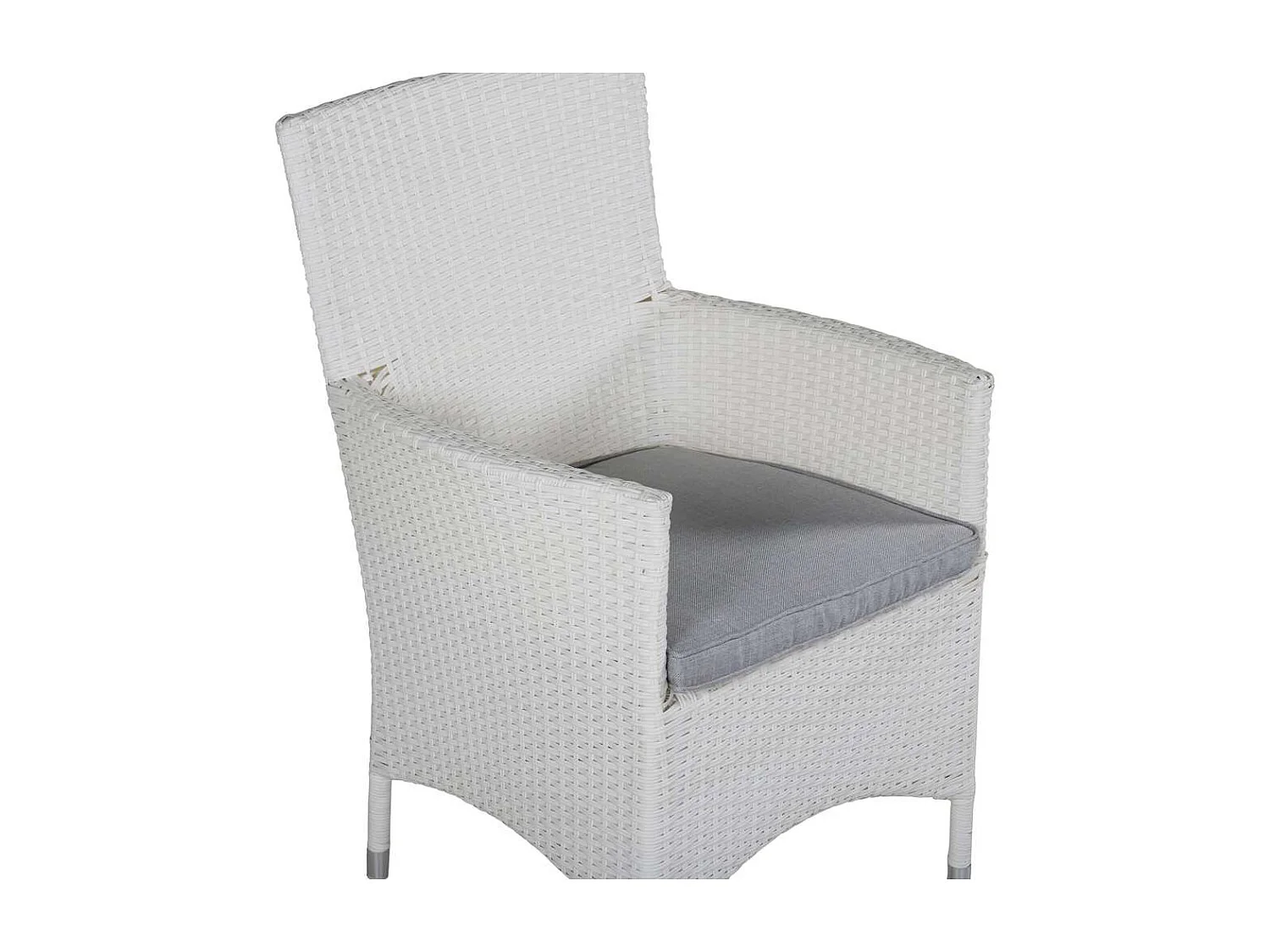 Malin Chaise de jardin avec accoudoirs, support d'assise inclus, empilable, blanc.