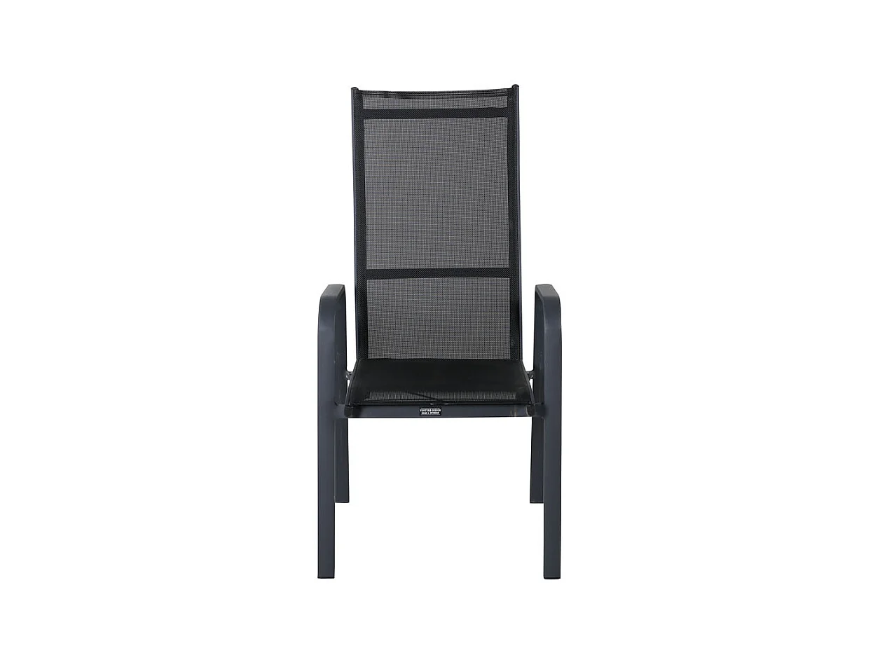 Copacabana Chaise de jardin empilable, noir.
