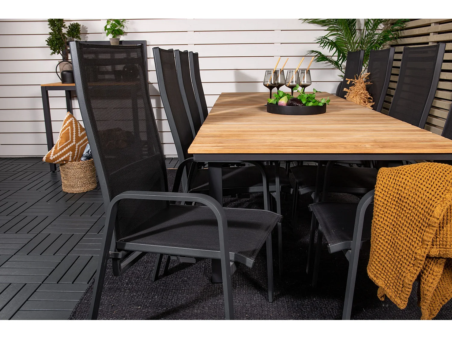 Copacabana Chaise de jardin empilable, noir.