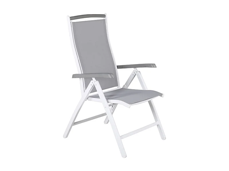Albany Chaise de jardin réglable, 5 positions, blanc.