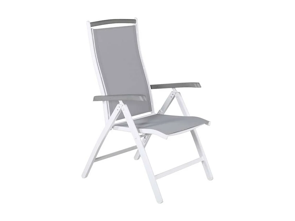 Albany Chaise de jardin réglable, 5 positions, blanc.